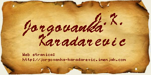 Jorgovanka Karadarević vizit kartica